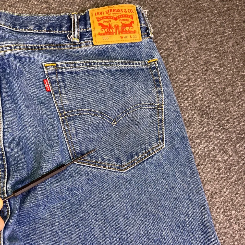 Levis 505 Jeans Mens 40x32 Blue Regular Fit‎ Straight Classic Casual Denim